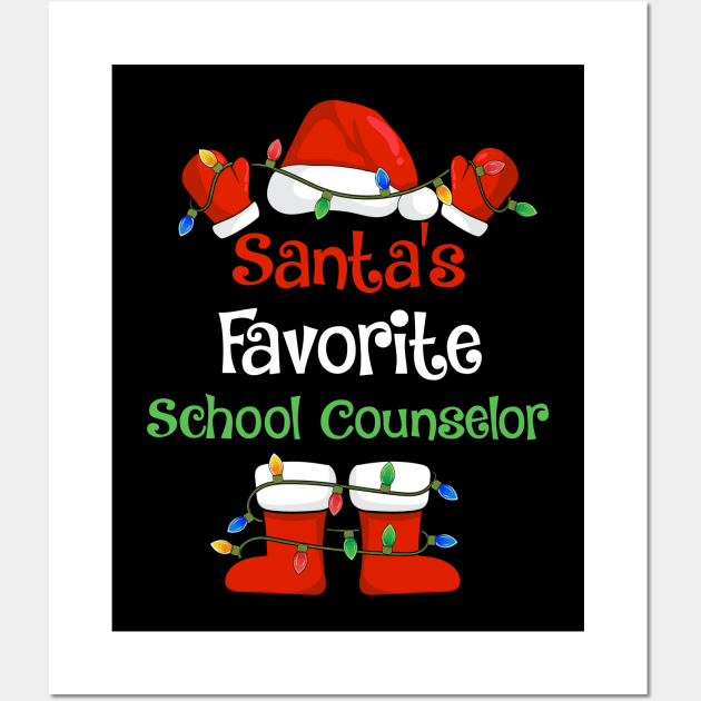 Santa's Favorite School Counselor Funny Christmas Pajamas Wall Art by cloverbozic2259lda